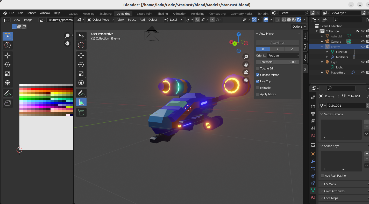 Blender Models can easily be exported to Bevy